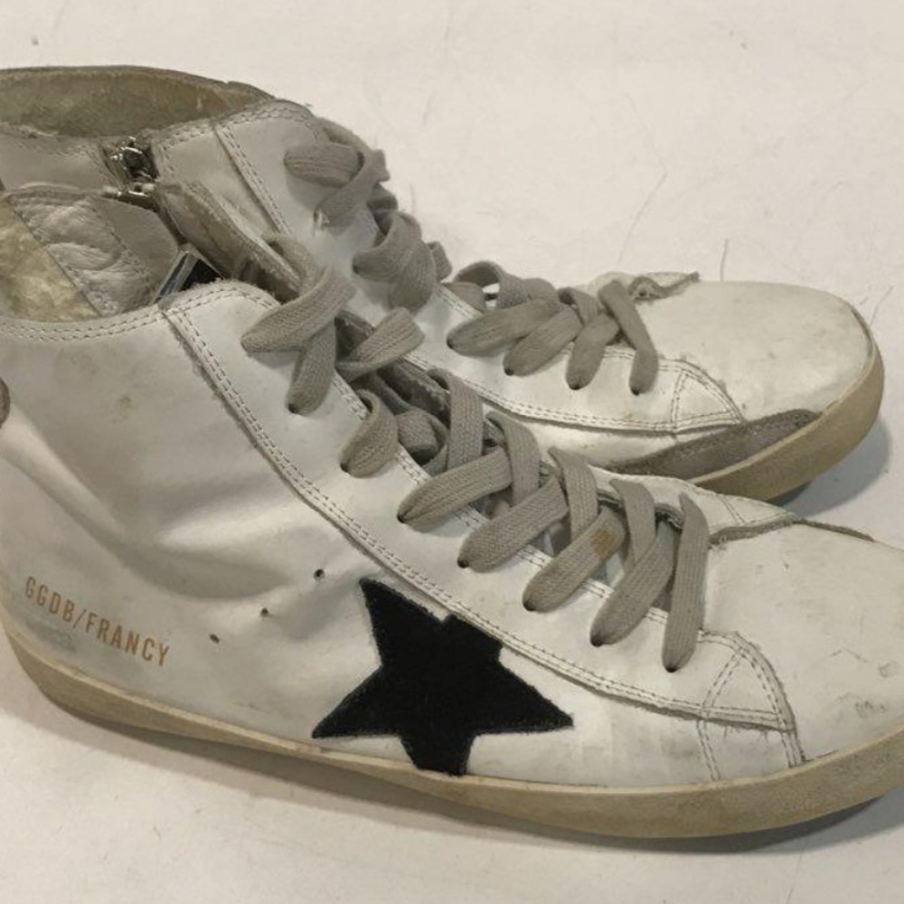 Women’s Golden Goose Francy Genuine Leather High Top Sneakers Size 39